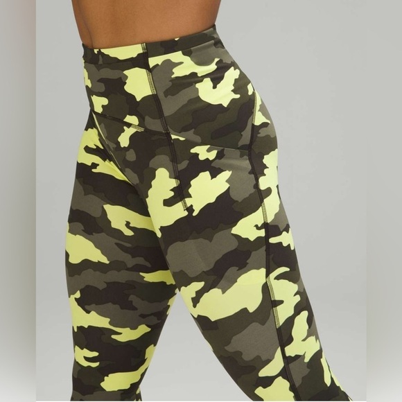 Lululemon Crispin Green Multi Camo Swift Speed High Rise Crop 21” Legging Tight - Picture 4 of 15